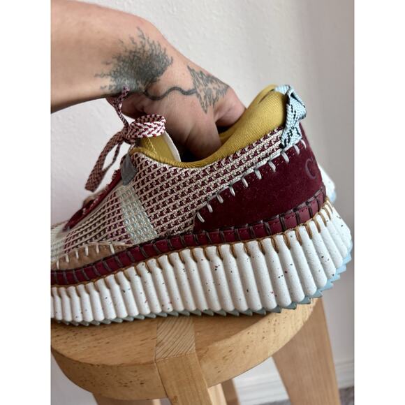 CHLOE Nama Mesh Sneakers Size 40/ US 10 Plum Purple - Picture 6 of 14